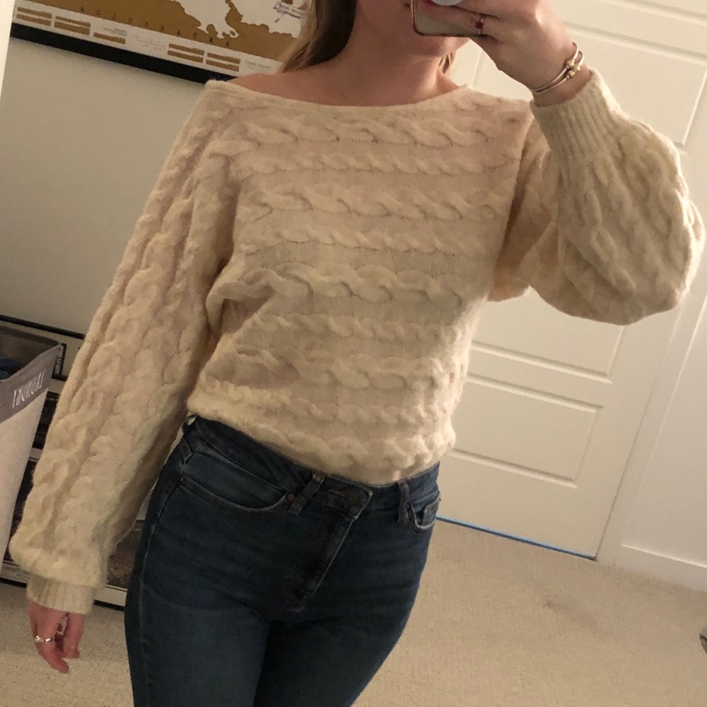 A&F cable knit sweater